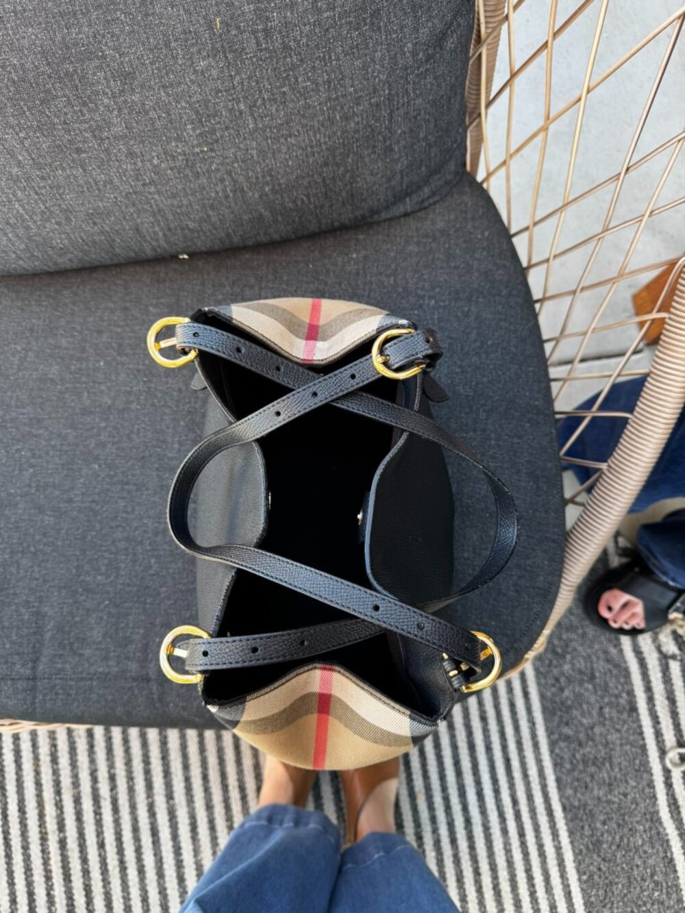 Burberry Medium Tote/ Shoulder Bag - Black - Picture 10 of 13